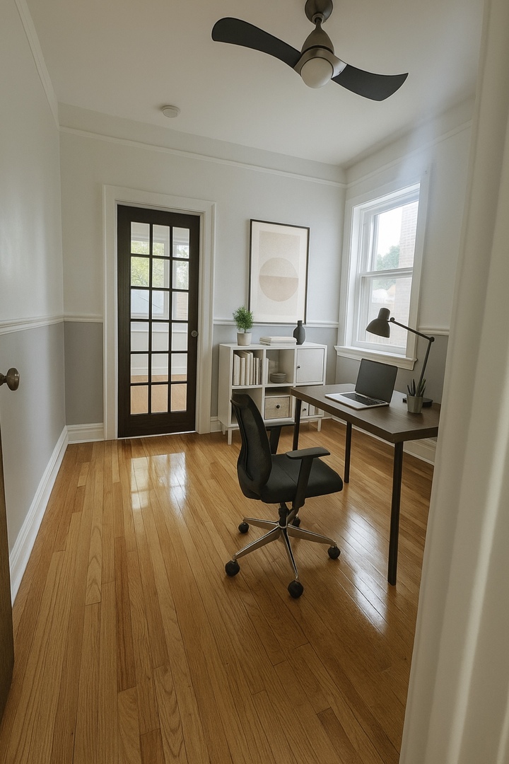 1620 Euclid Avenue, Unit 1 Berwyn, IL 60402 - Photo 9 of 10 a view of a workspace with furniture and a window