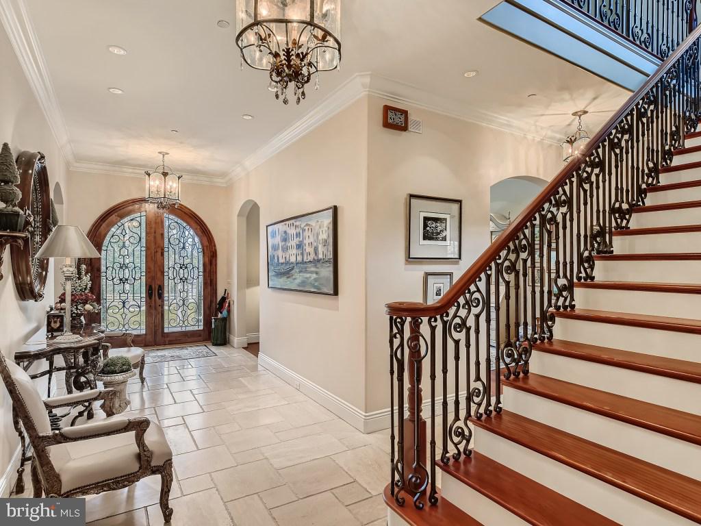 10720 Stevenson Road Stevenson, MD 21153 - Photo 4 of 64 Entrance foyer w/marble floor & custom iron doors