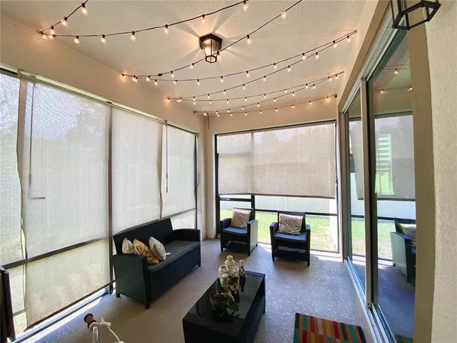 a living room with furniture