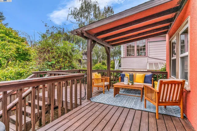 a view of a two chairs in the roof deck