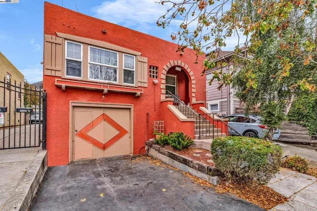 a view of a door and a car windows