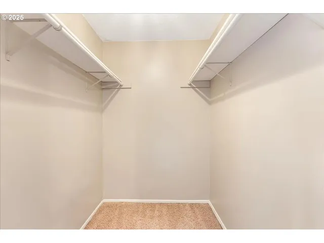 a view of small space with racks on the wall