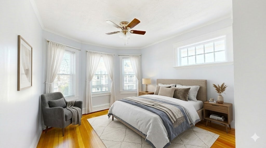 5 Ropes Street, Unit 2 Salem, MA 01970 - Photo 6 of 8 a bedroom with a bed and a couch