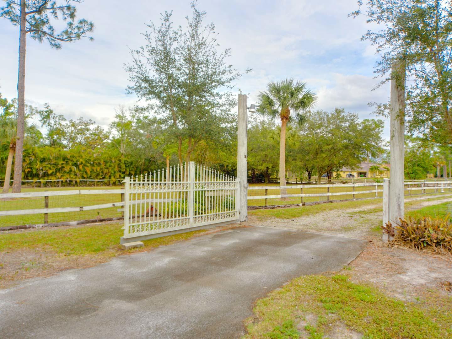 2477 West G Road Loxahatchee, FL 33470 - Photo 9 of 61 a view of a swimming pool with a yard and palm trees