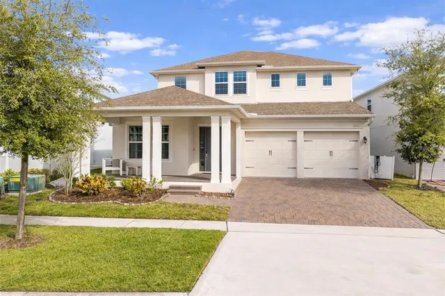 a view of a swimming pool with lounge chair