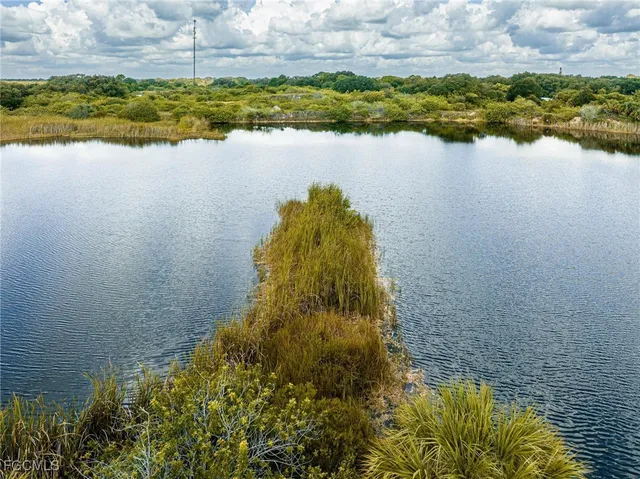 a aerial view of a residential houses with outdoor space and lake view