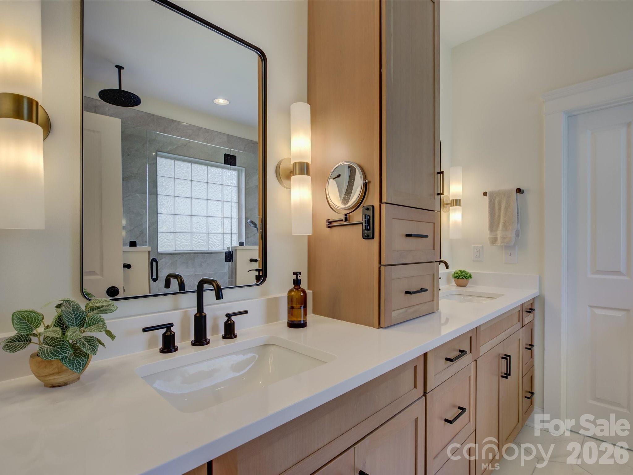 1305 Barnett Woods Crossing Fort Mill, SC 29708 - Photo 23 of 48 a bathroom with a double vanity sink mirror and shower