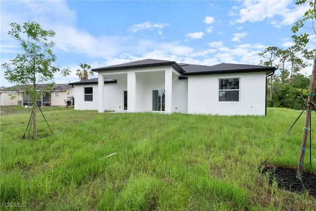 a house view with a garden space