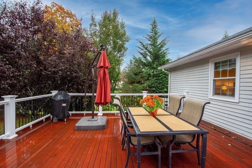 11 Milepost Road Reading, MA 01867 - Photo 26 of 29 a view of deck with table and chairs and wooden floor