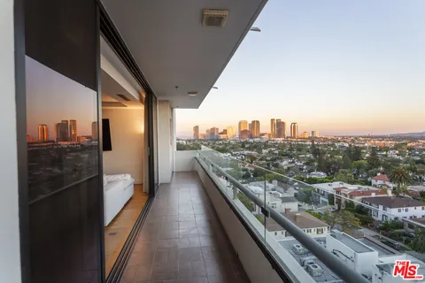 a view of city from balcony