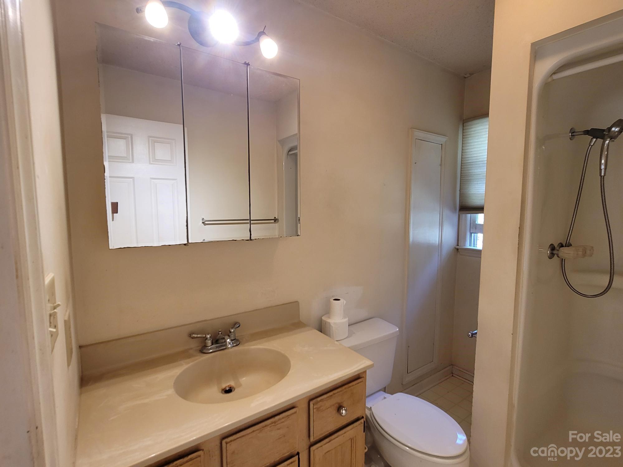 818 St Marks Church Road Bessemer City, NC 28016 - Photo 41 of 48 a bathroom with a sink a toilet and shower