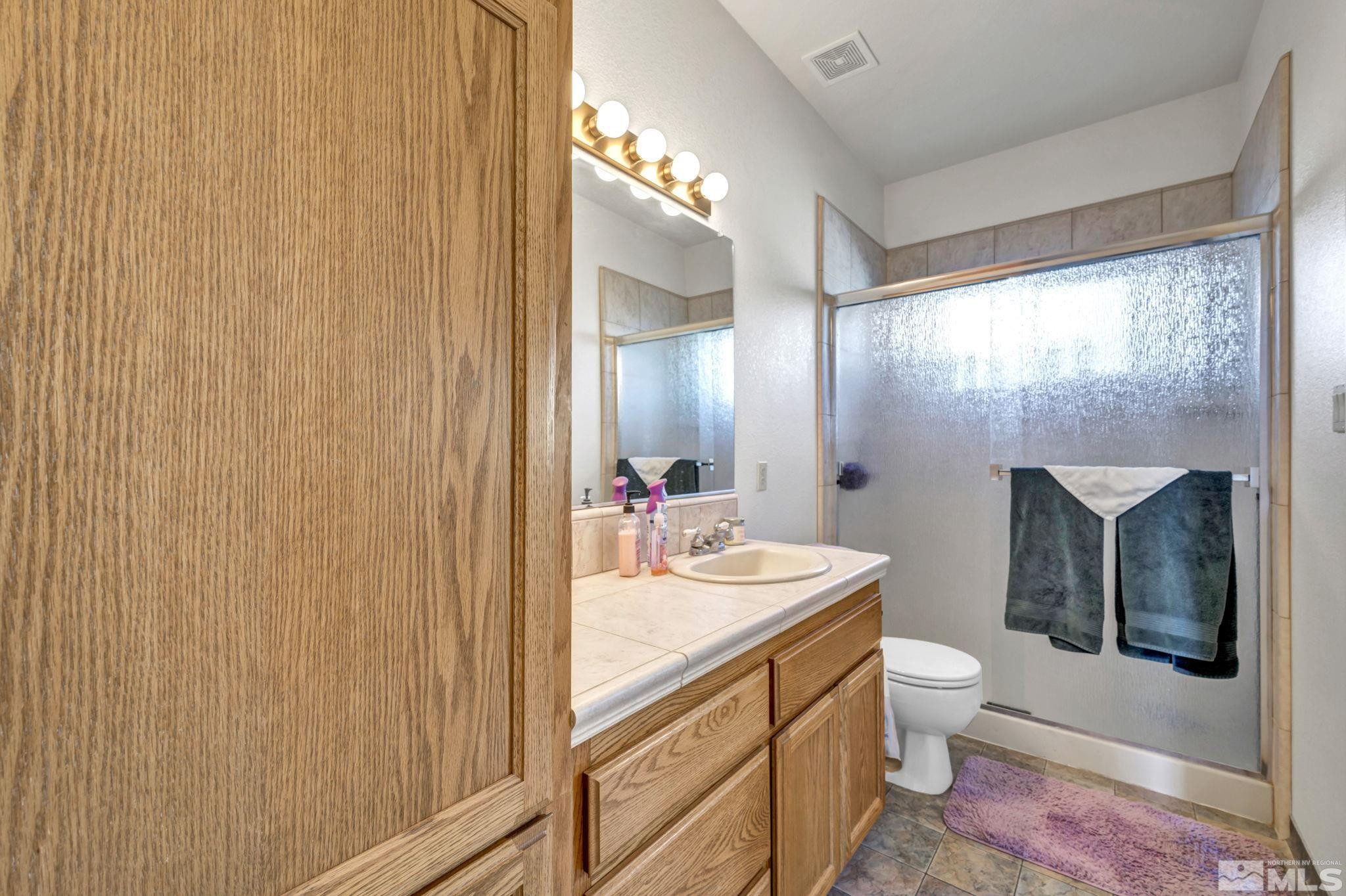 88 Smith Gage Road Smith, NV 89430 - Photo 16 of 40 a bathroom with a toilet a sink and a mirror