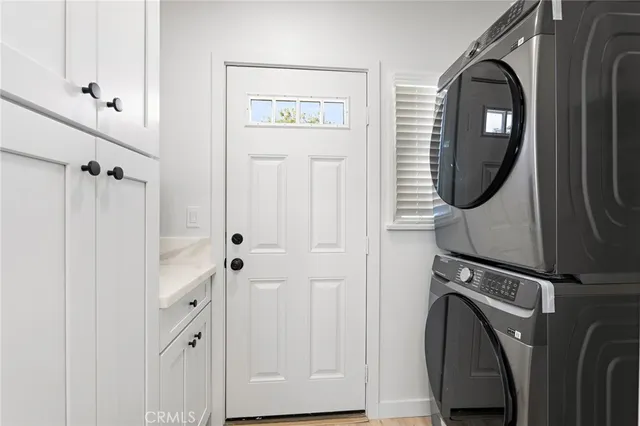 an aerial view of residential building with parking space