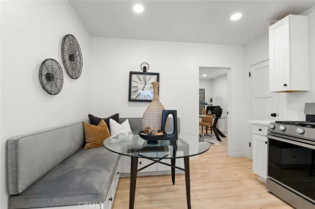 a view of a hallway with washer and dryer
