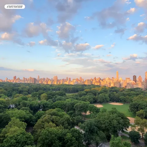 a view of a city and a lots of trees