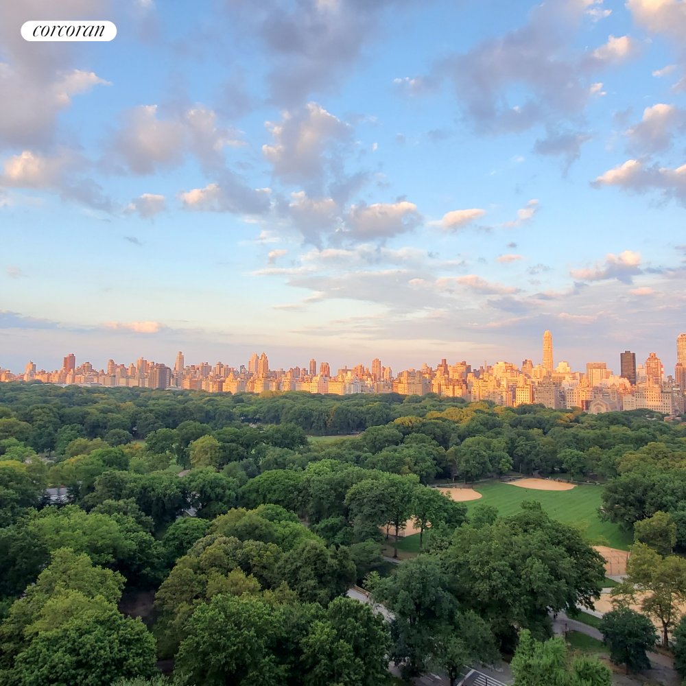 25 Central Park West, Unit 21Q Manhattan, NY 10023 - Photo 14 of 18 a view of a city and a lots of trees