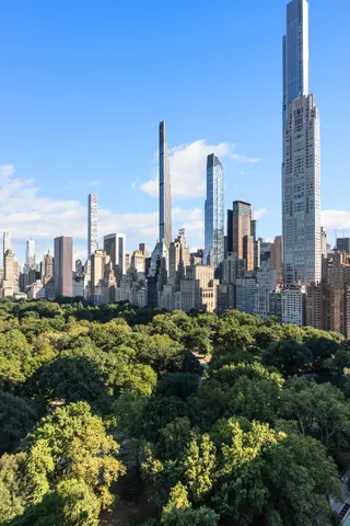 a view of a city with tall buildings