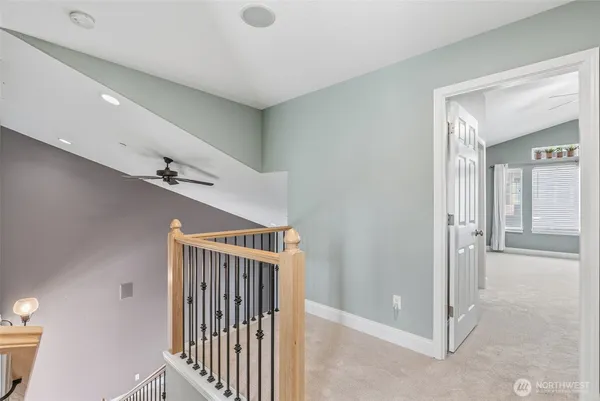 a view of a hallway with entryway