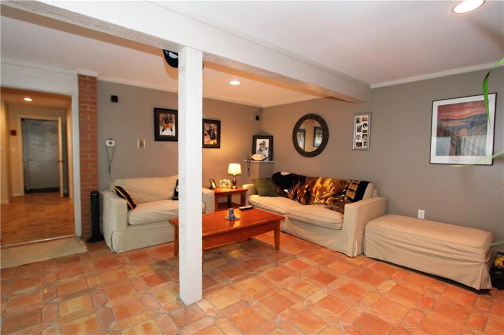 245 Tech Road Thornburg, PA 15205 - Photo 19 of 25 Lower level gameroom with beautiful terrazzo tile flooring.