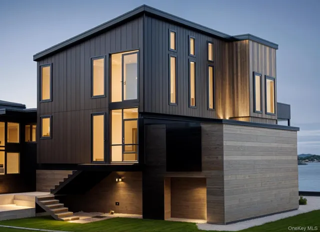 a front view of a house with entryway