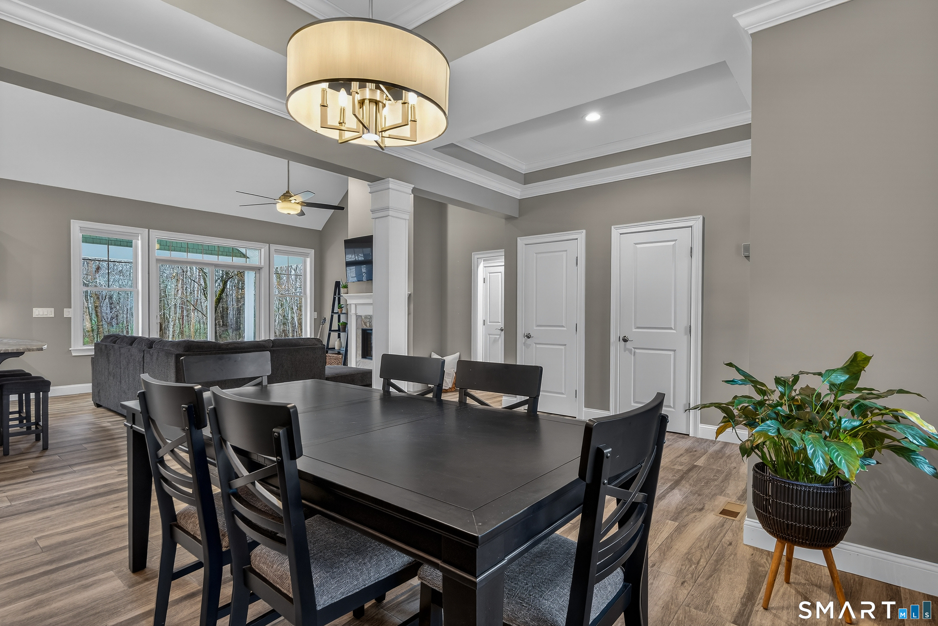 91 Hampden Road Stafford, CT 06076 - Photo 15 of 40 a view of a dining room with furniture and chandelier