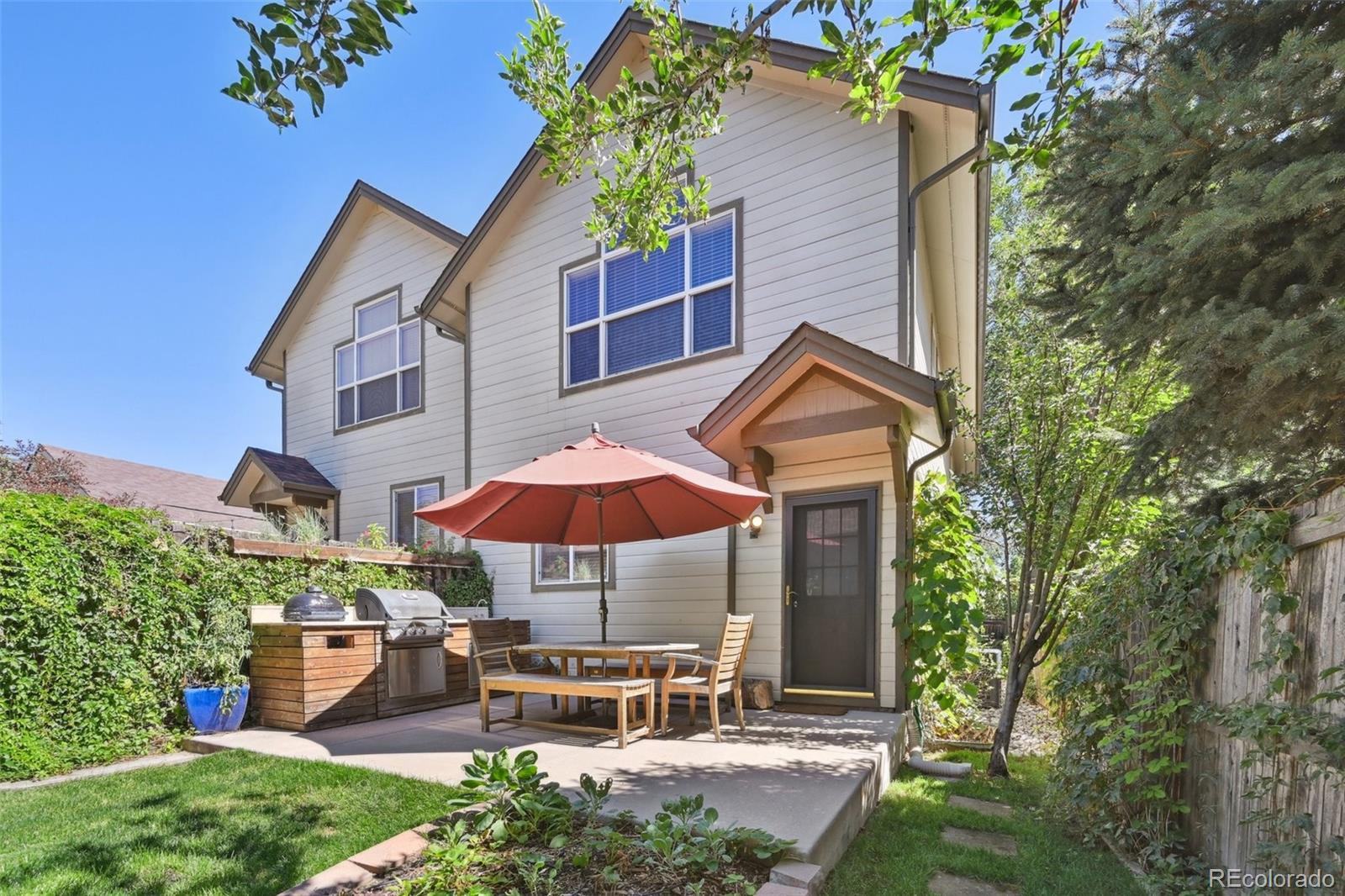 3515 Perry Street Denver, CO 80212 - Photo 31 of 40 a patio with a table and chairs under an umbrella