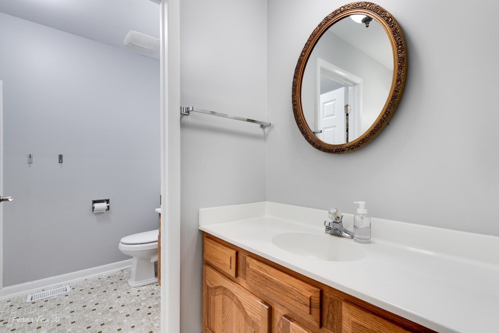 1003 West Hintz Road Arlington Heights, IL 60004 - Photo 13 of 27 a bathroom with a sink a toilet and a mirror