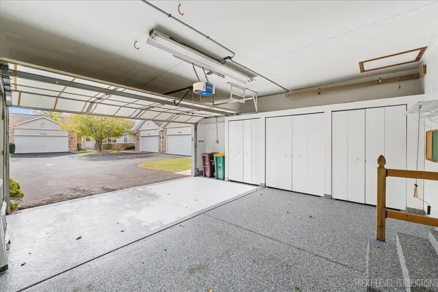 a view of a garage