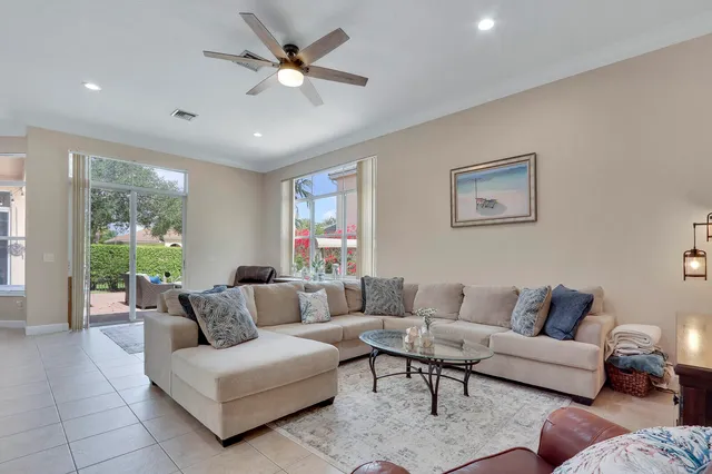 a view of a park with palm trees