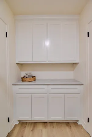 a bathroom with a tub