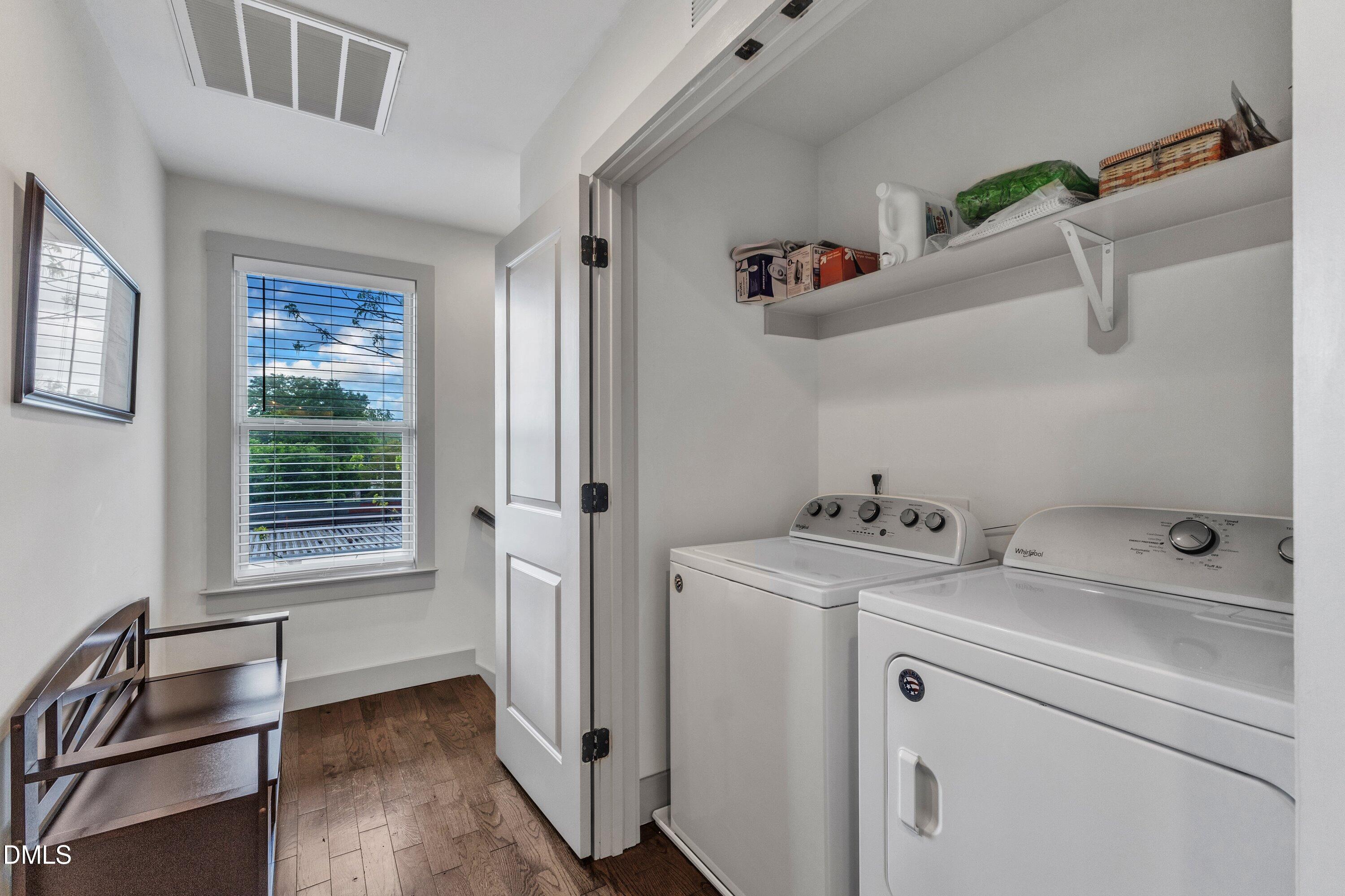 3 Maple Street Raleigh, NC 27610 - Photo 24 of 39 a view of storage and utility room with washer and dryer