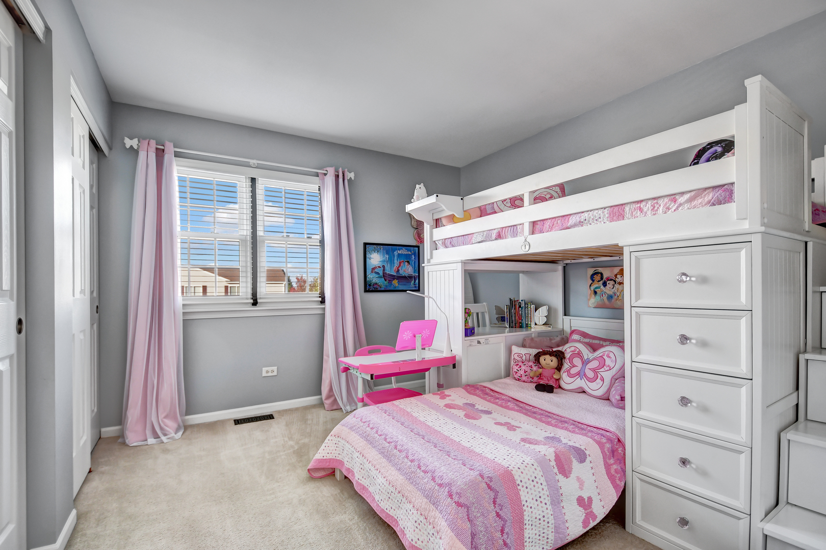 25758 South Basswood Road Channahon, IL 60410 - Photo 28 of 42 a bedroom with a bed and large windows