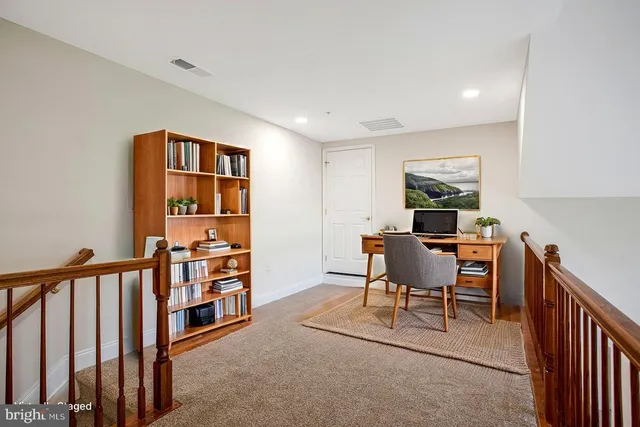 a front view of a building with street view