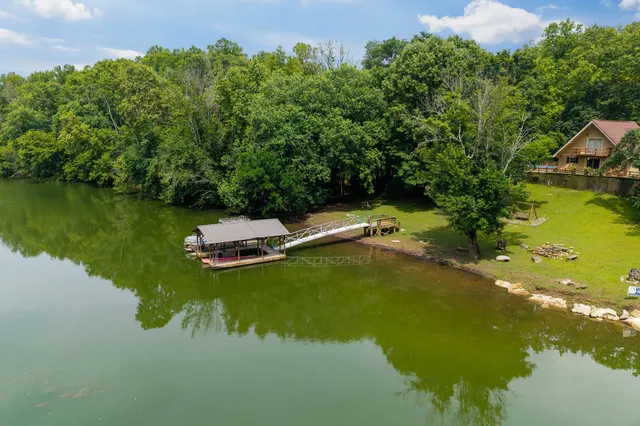 a view of a lake with houses
