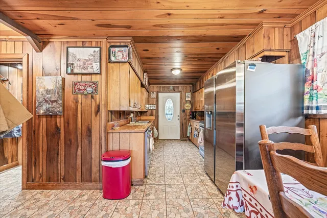 a bathroom with a sink and mirror