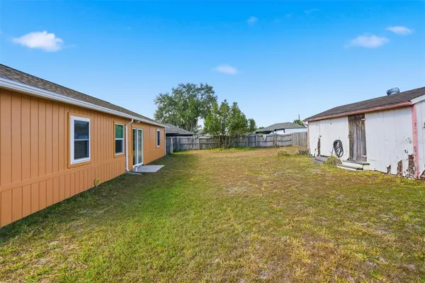 a house view with a backyard space