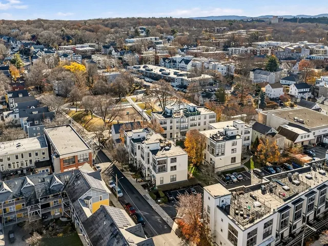 an aerial view of a city