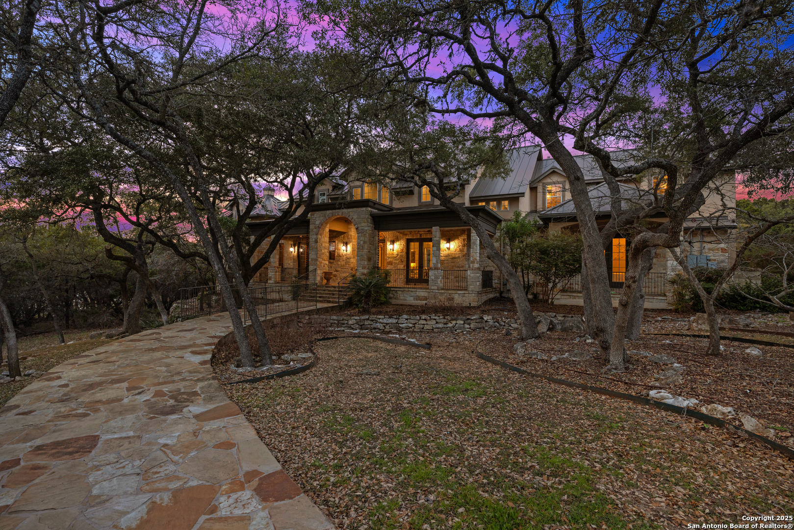 a backyard of a house with lots of green space
