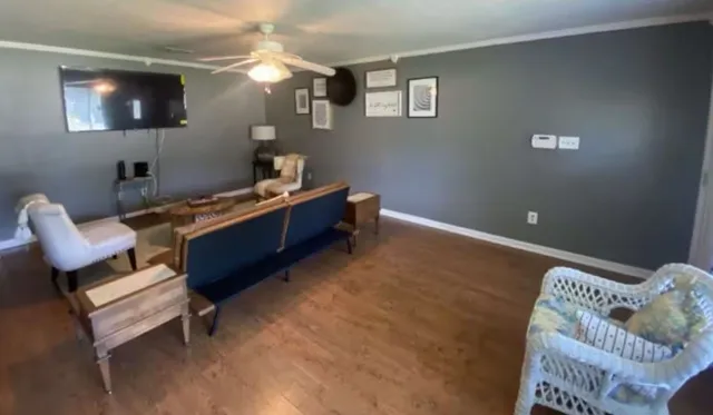 a room with a workspace