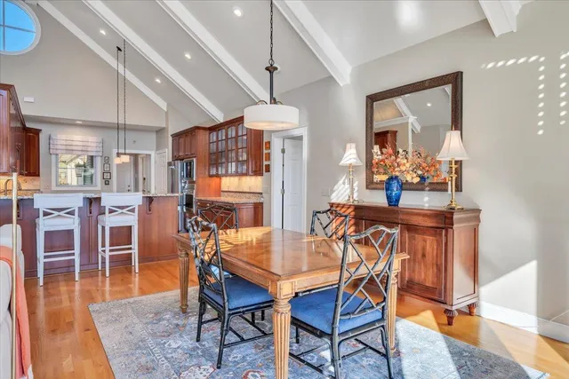 a view of a garage and car parked