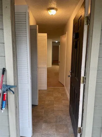 a view of hallway with a hallway