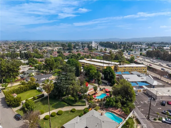 an aerial view of house
