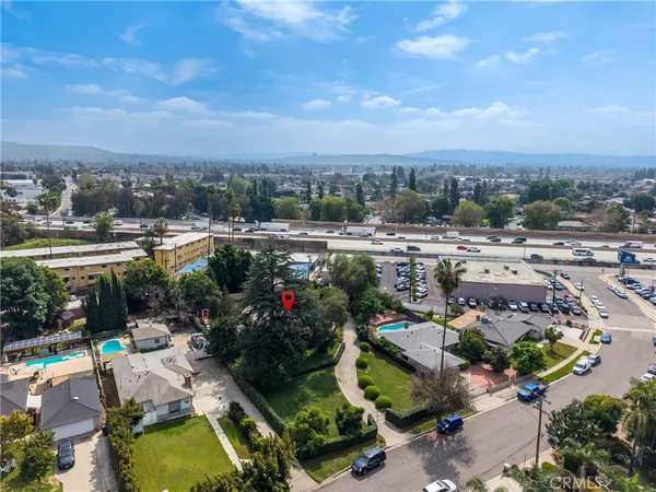 an aerial view of a city