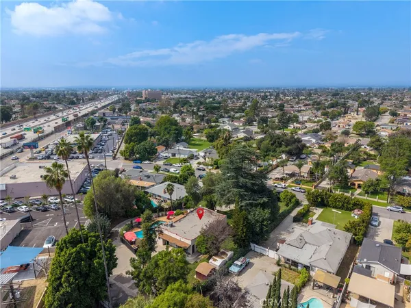 an aerial view of multiple house