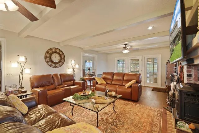 a living room with furniture