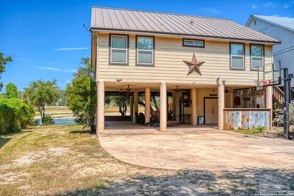 a view of a house with a patio