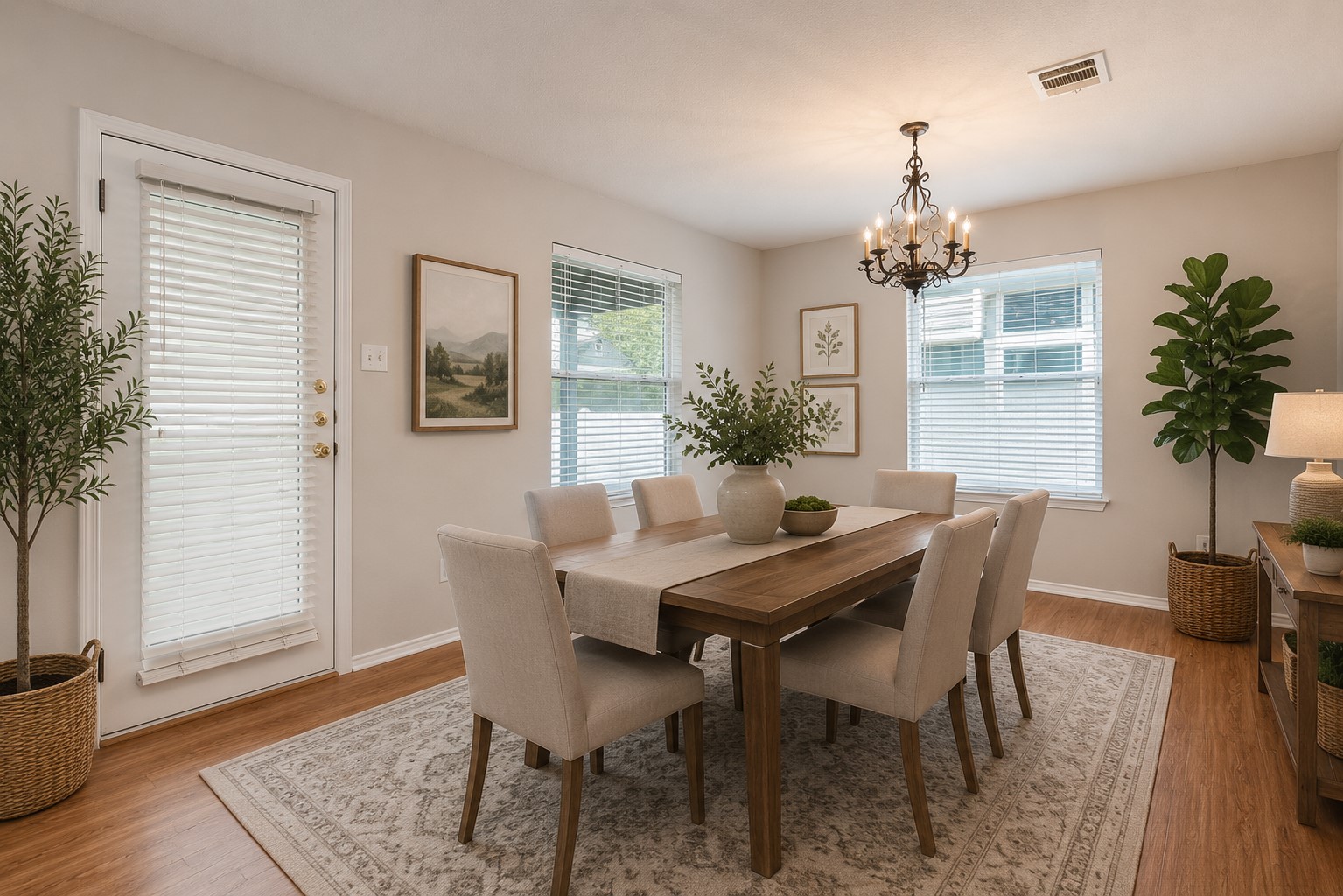 1507 Davis Mountain Loop Cedar Park, TX 78613 - Photo 5 of 30 Ai Virtual Staging: Spacious dining area featuring wood laminate flooring and abundance of natural light.