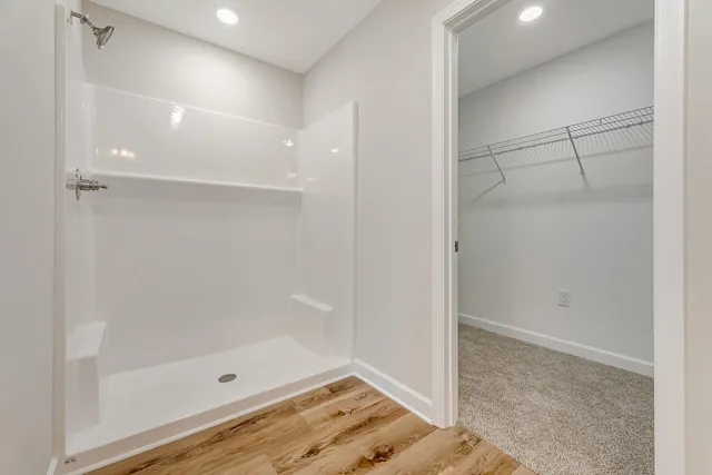 a bathroom with a shower