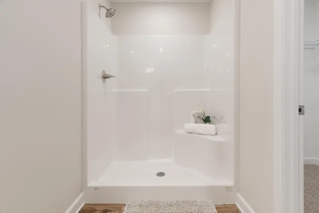 a bathroom with a shower
