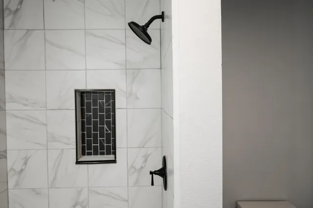 a bathroom with a shower